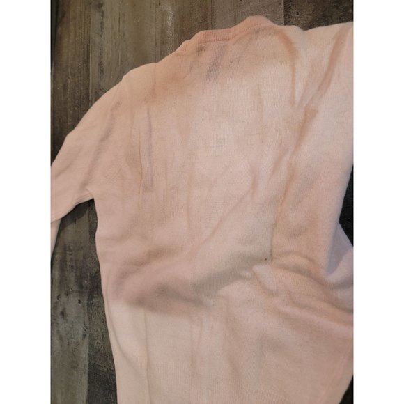 Lambs wool emmaline knitted Vintage pink button up floral pattern sweater sports - Picture 6 of 8